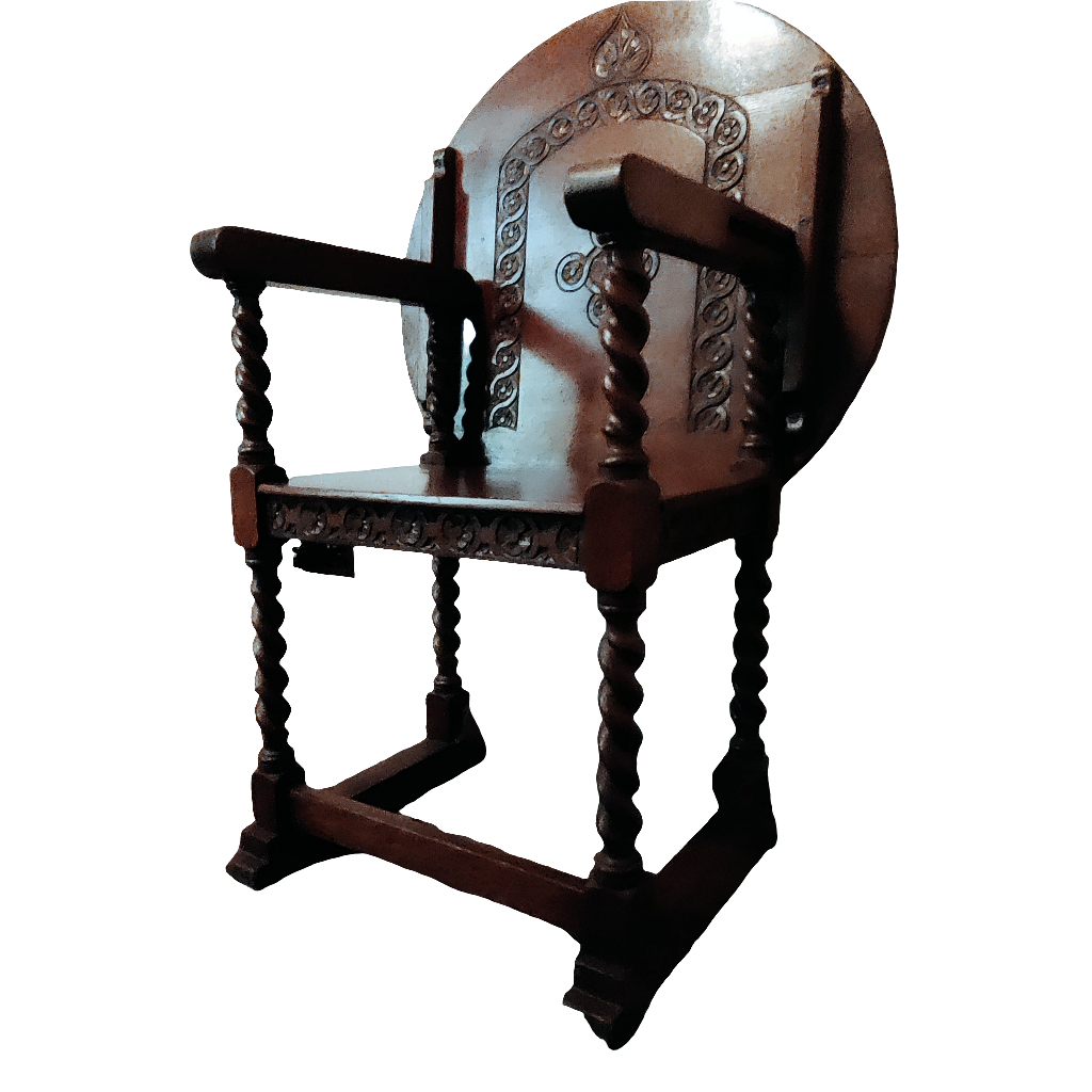 Antique oak monk chair