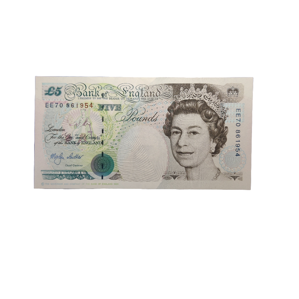 Bank of England series E five pounds Merlyn lowther