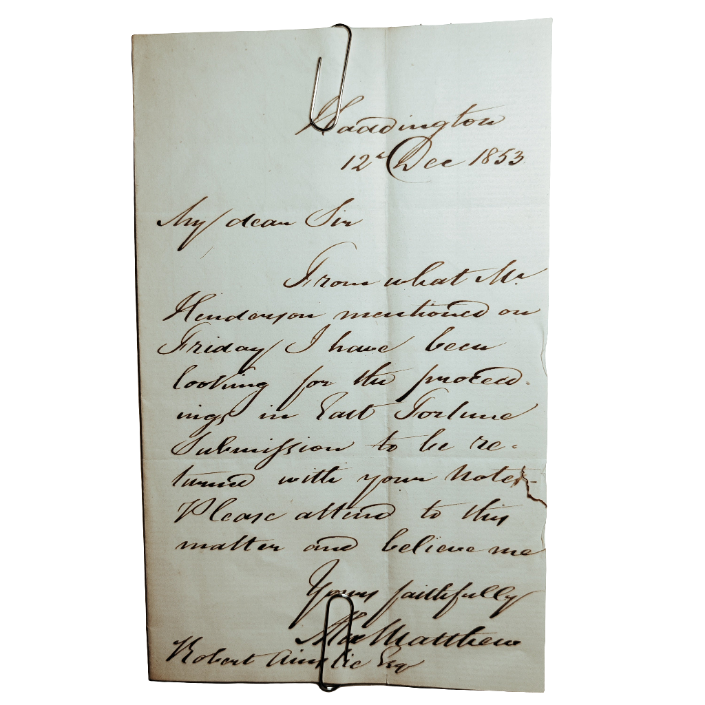 1853 Victorian letter
