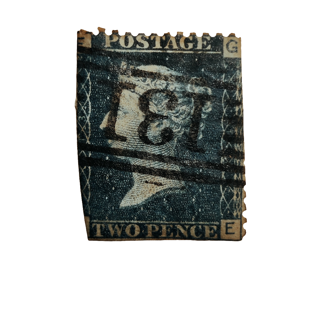 Two pence blue Victoria plate 13