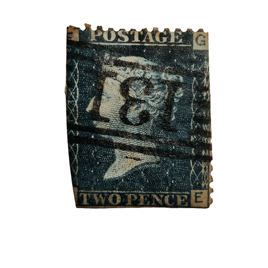 Two pence blue Victoria plate 13