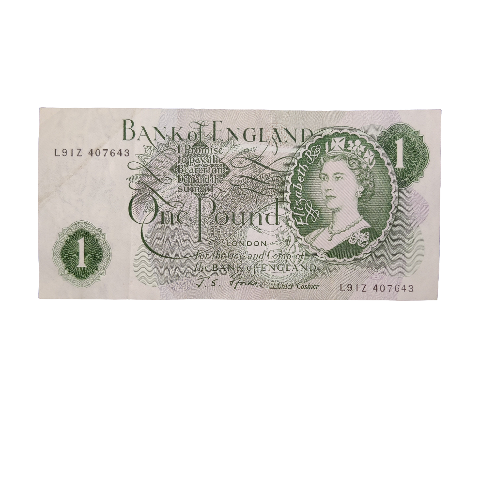 Bank of England series c one pounds banknotes x3 last series J Q Hollom J S Ford