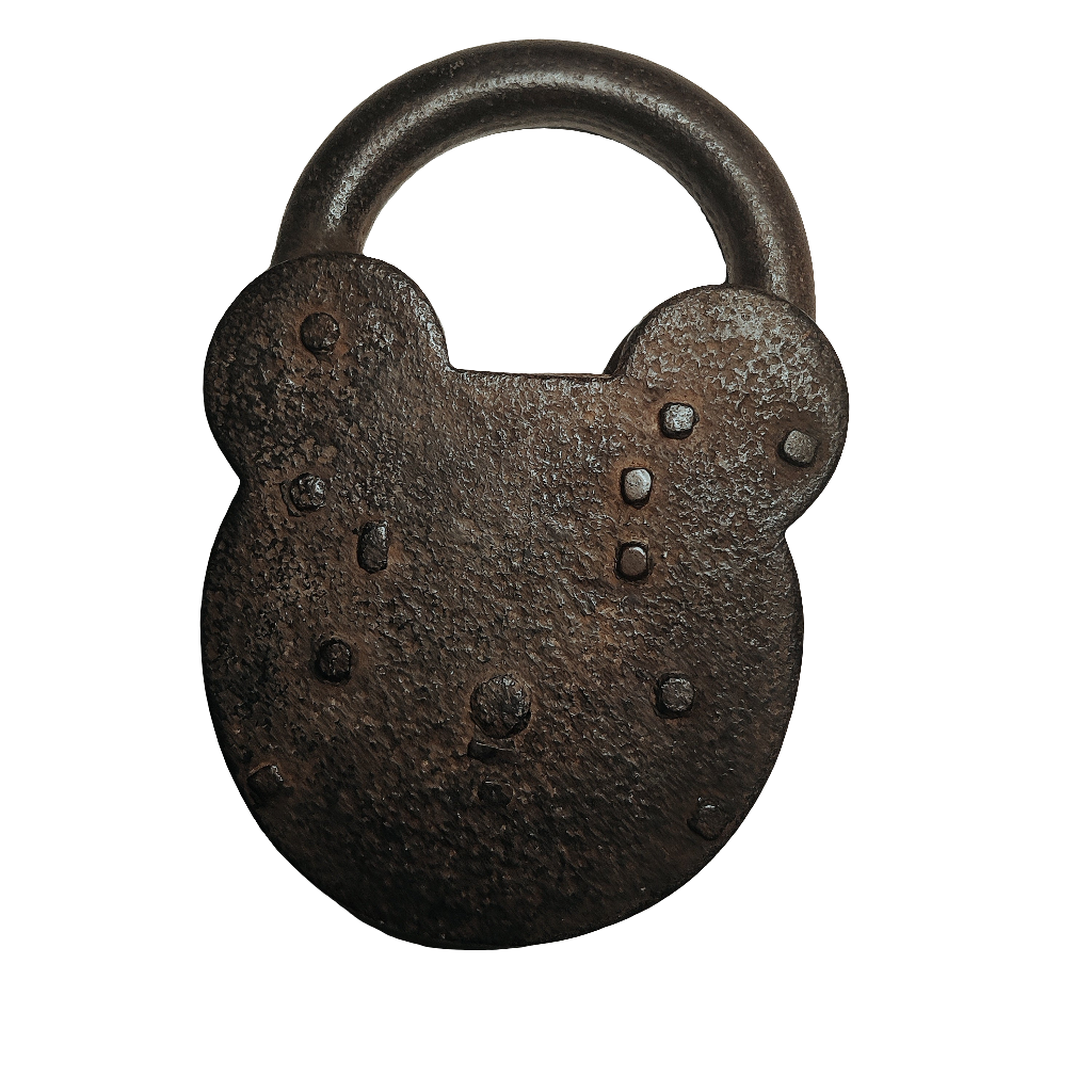 19th century Antique padlock with key