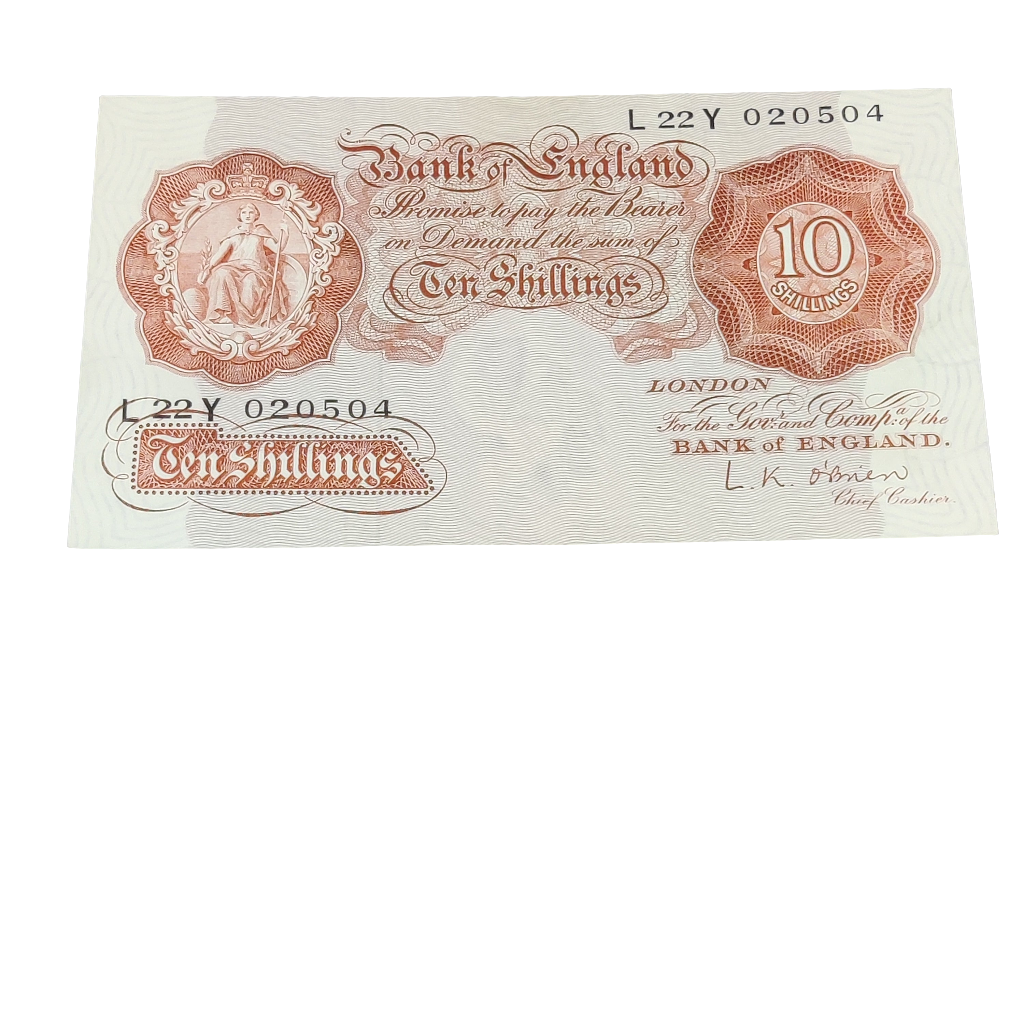 Bank of England series A Ten  shillings banknote L k O'Brien