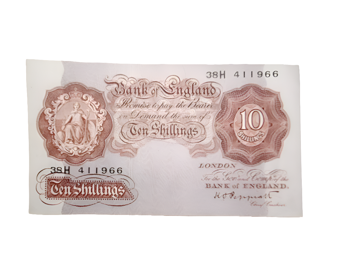 Bank Of England series A Ten Shillings banknote K O Peppiatt