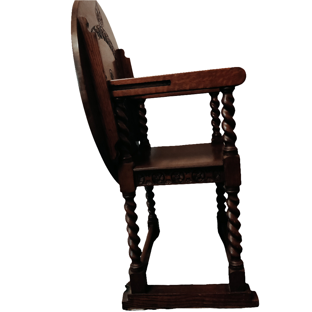 Antique oak monk chair