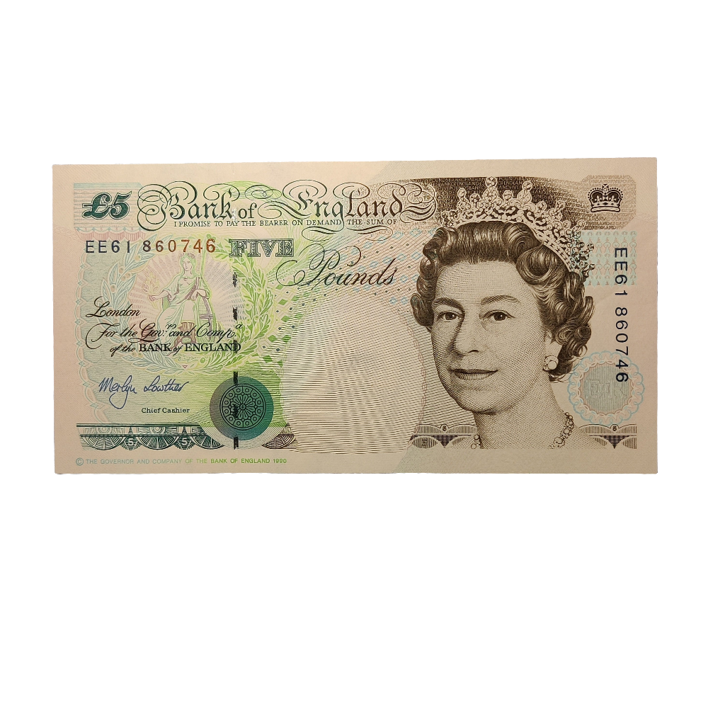 Bank of England Series E five pounds Banknote Merlyn Lowther
