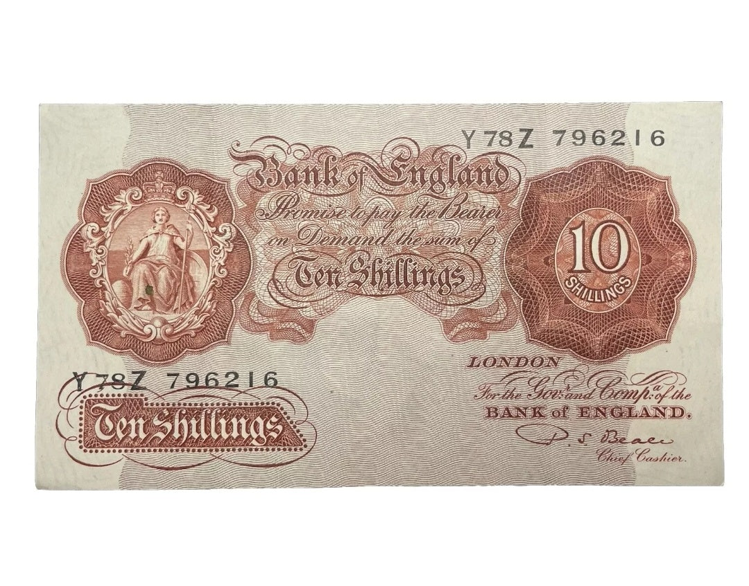 Bank of England  series A Ten  shillings banknote P S Beal