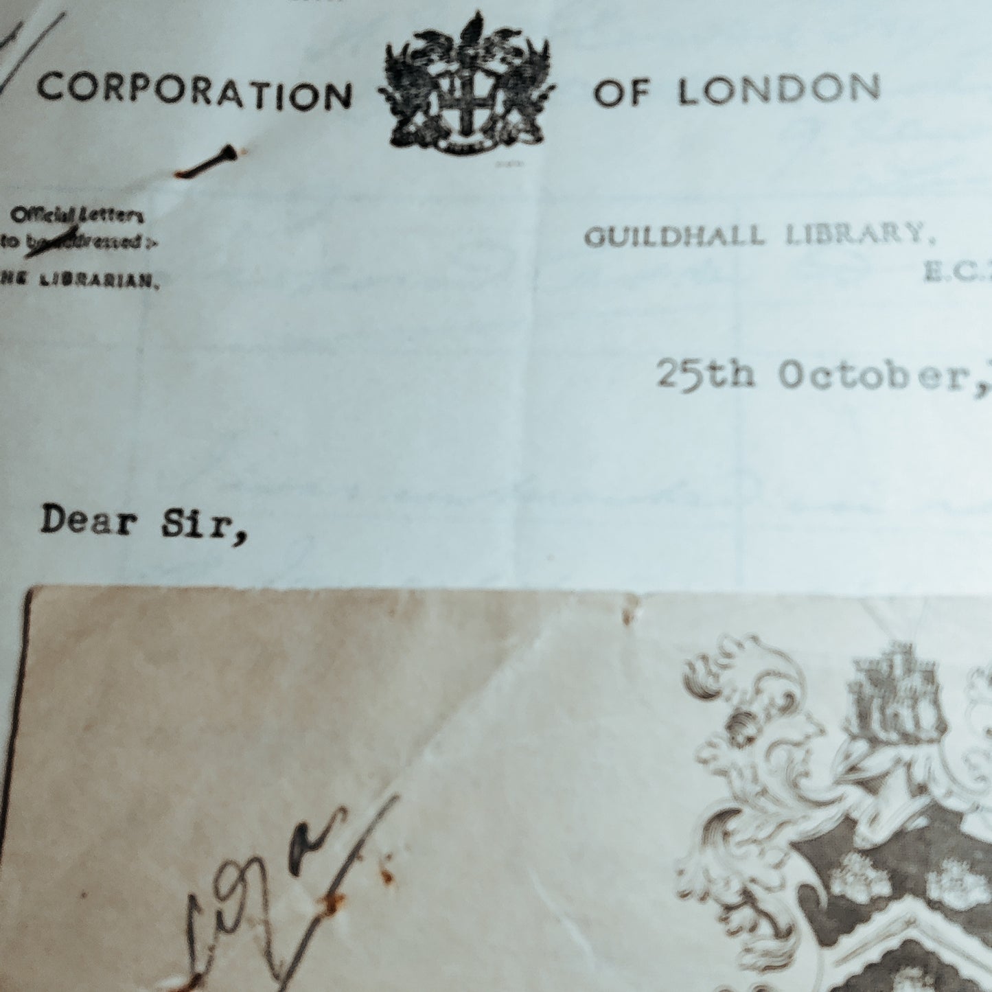 1944 Freemason letter 30° with records and reply