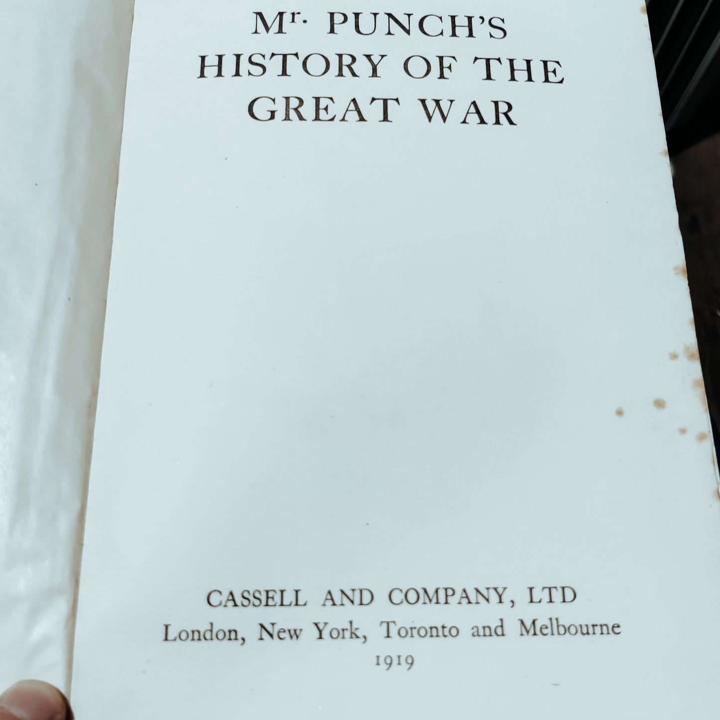 1919 Mr punch`s History of the great war