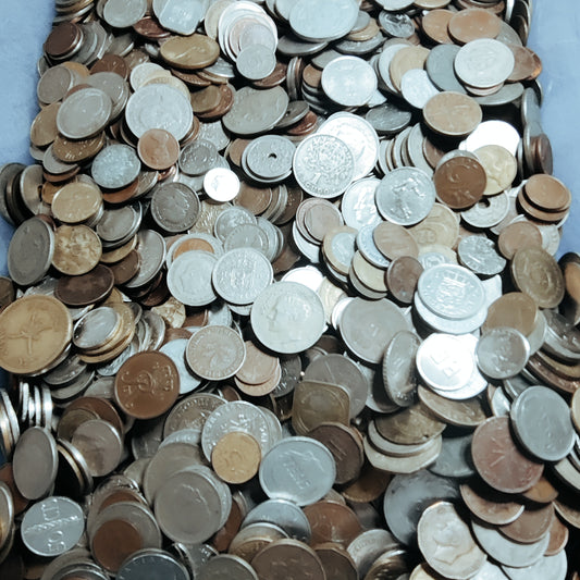 Mixed assortment of World coin bags .