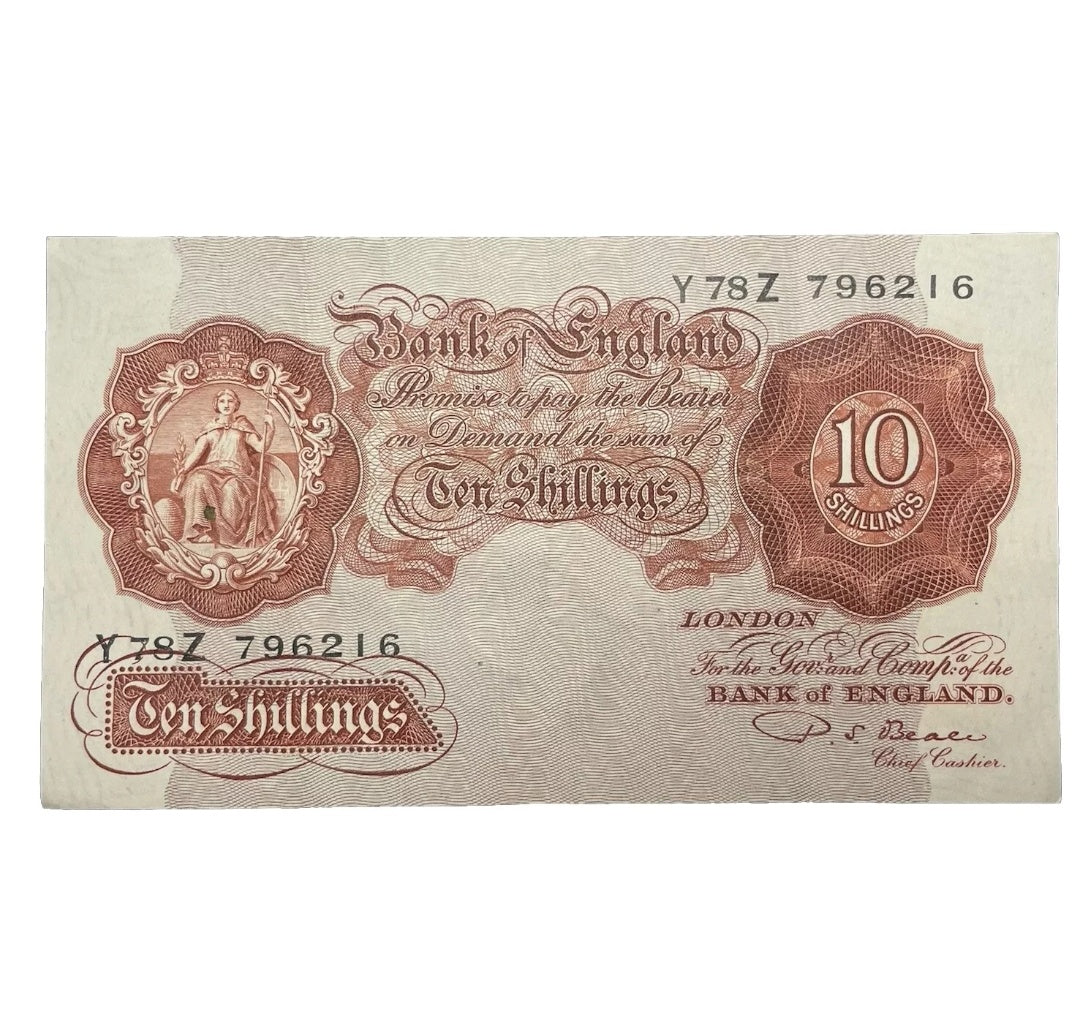 Bank of England  series A Ten  shillings banknote P S Beal