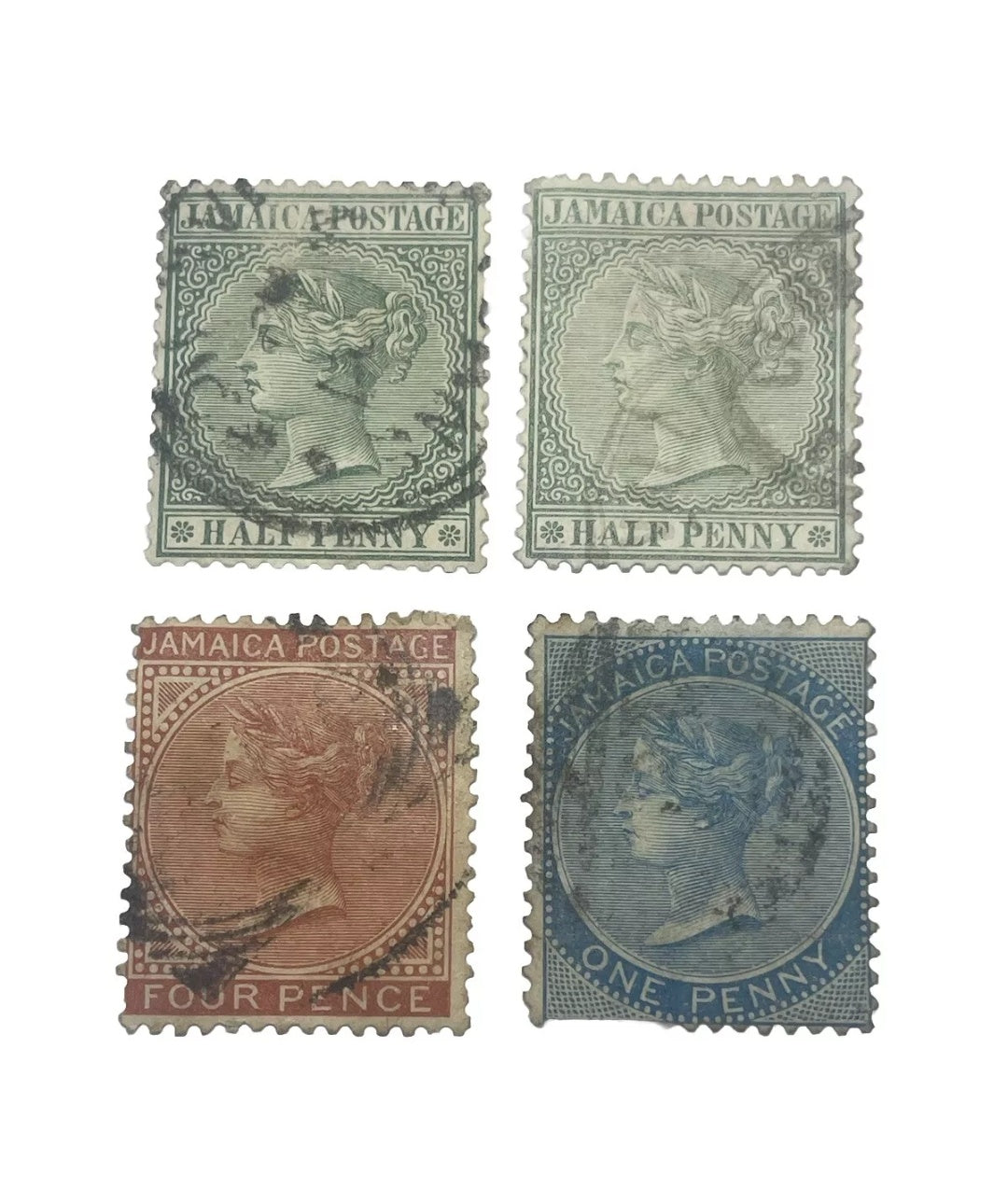 Antique Victorian Jamaica  Stamps Used 1800s